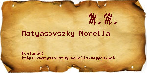 Matyasovszky Morella névjegykártya
